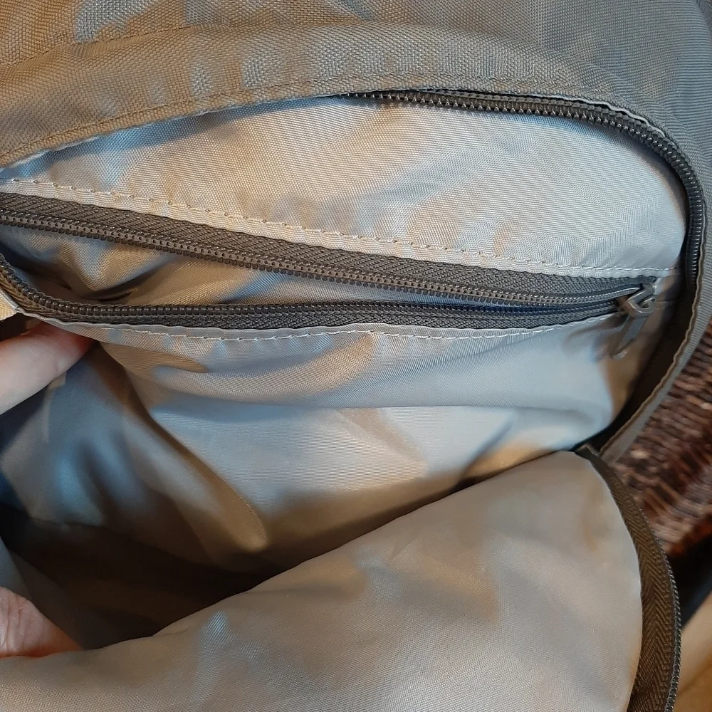 Lands' End Kids Backpack Gray Orange Laptop School Women's Hiking Gorpcore Camp